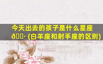 今天出去的孩子是什么星座 🌷 (白羊座和射手座的区别)